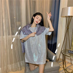 2020 New Arrivals Summer Camiseta Femme Korean Chic O-neck Short Sleeve Shiny Tee Loose Casual Tunic Shoet Sleeve Verano